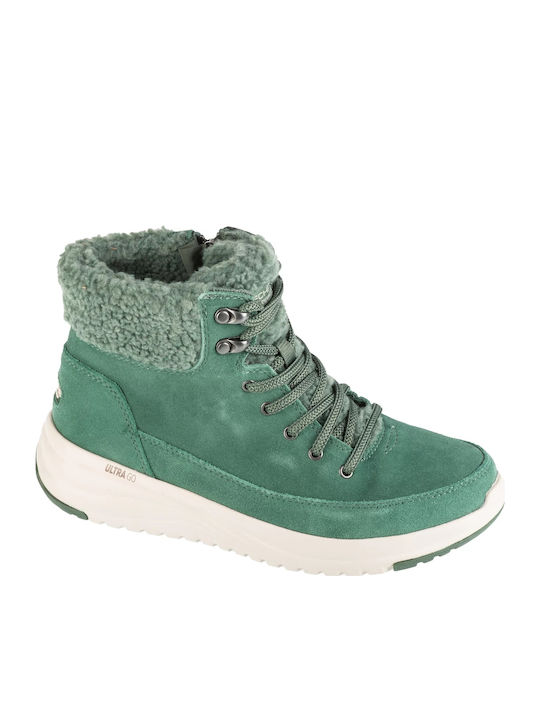 Skechers Stellar Ghete dama Verzi cu blană