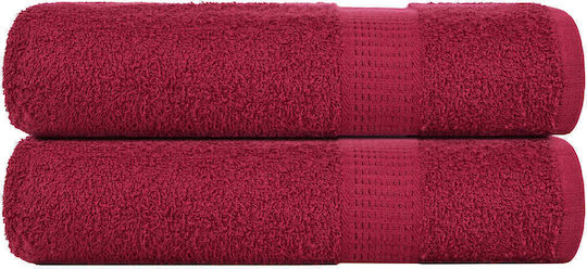 vidaXL Prosop De Corp 100x150cm Burgundia 2 Bucăți Greutate 360gsm