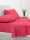 Sunshine Cotton Feelings 151 Σεντόνι Υπέρδιπλο με Λάστιχο 160x200+30εκ. Fuchsia