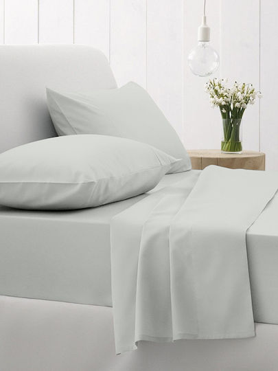 Sunshine Bettlaken Super-Doppel mit Gummiband 160x200+30cm. Cotton Feelings 151 Light Grey