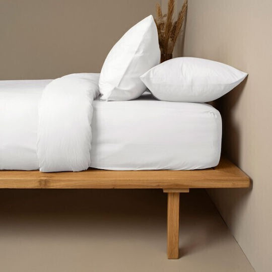 Sunshine Sheet Super-Double with Elastic 160x200+30cm. Cotton Feelings 151 White