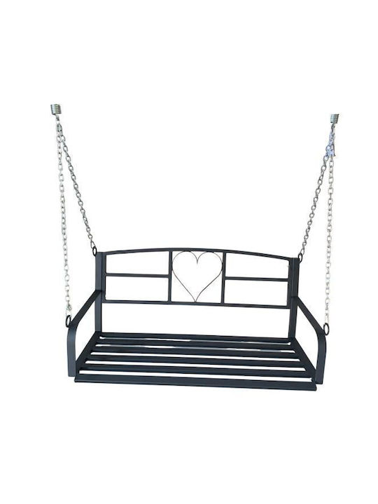 Bancă de grădină din metal Vivatechnix Vmd-1050 cu lanț negru 120x55x52cm 2 locuri