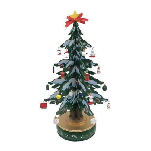 Christmas Decorative Wood Tree Battery Adorned