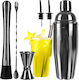 Set Shaker Cocktail Sweet Dream Idealstore 6 Elemente 700 Ml Shaker 2x Turnător Presator Lingură Bar Măsură Perfectă pentru Iubitorii de Cocktailuri Dimensiune 25 X 9 Cm Oțel Inoxidabil Argintiu