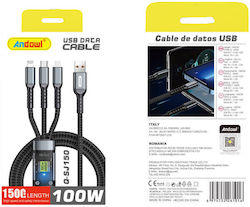 Andowl USB-A to Lightning 100W 1.5m