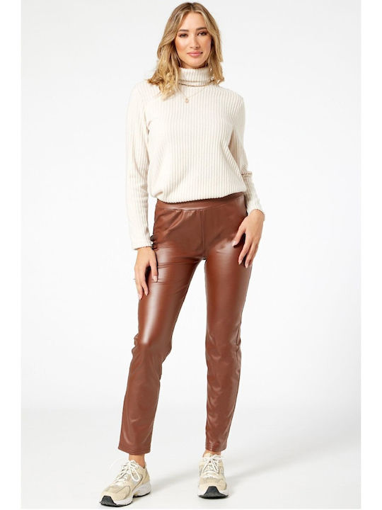 Damen Stoff Hose Brown