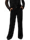 Women's High-waisted Fabric Trousers Black