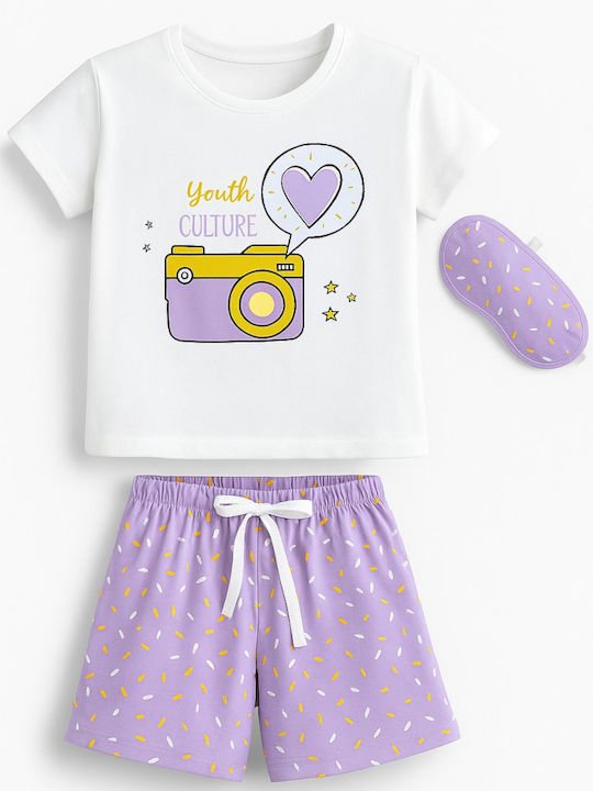 Evita Pijama pentru copii De vară White, Purple Youth Culture
