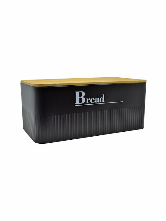 Ankor Brotkasten mit Deckel Metallisch Schwarz 42x23.5x17cm Ankor Brotkasten mit Deckel Metallisch Schwarz 42x23.5x17cm