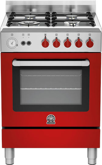 La Germania Gas Cooker 65lt W60cm. Red