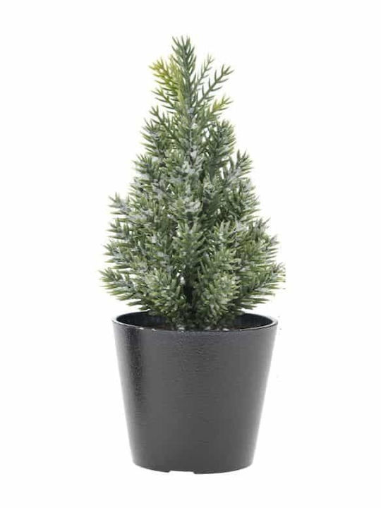 Christmas Decorative Snowy Plastic Tree 19cm Green