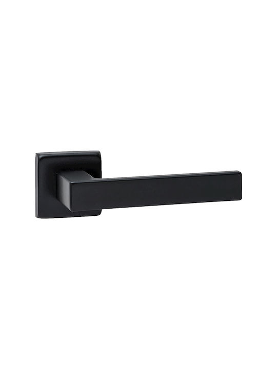 Viometale Hebel Mittlere Tür mit Rosette Paar mit Rosette Matte Black