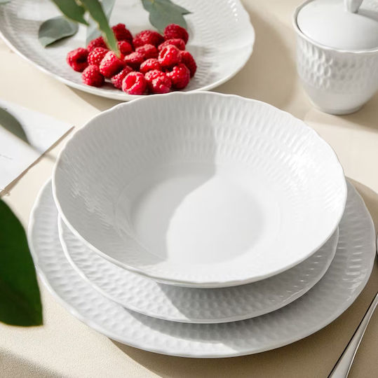 Cmielow White Porcelain Dinnerware Set 40pcs