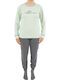 Fawn Winter Damen Pyjama-Set Grün