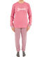 Fawn Winter Damen Pyjama-Set Rosa