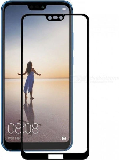 Techwave 5D 0.3mm Full Glue Full Face Tempered Glass Μαύρο (Huawei P20 Lite)