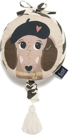 La Millou Crib Decorative Pillow Pierre The Dog with Music Beige