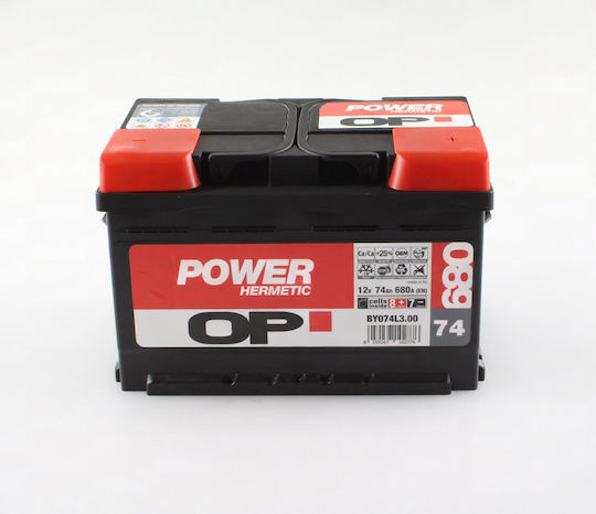 Акумулатор Op Power 12V 74A 680CCA 278x175x190 Dx By074l3.00