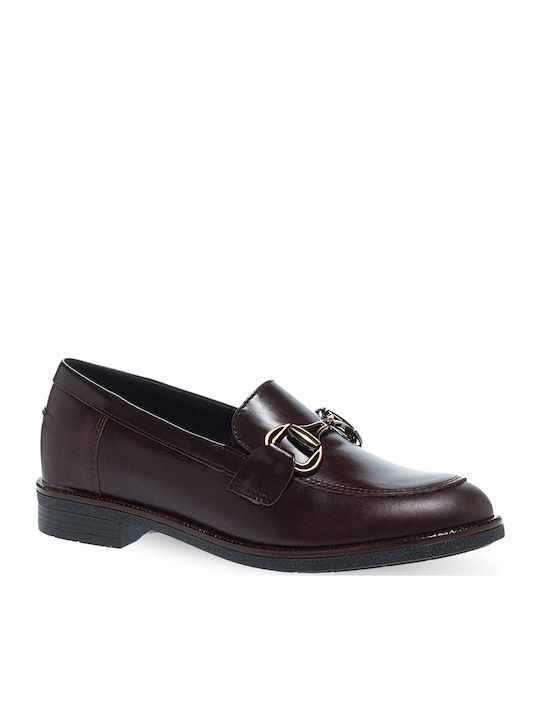 Leather Women's Moccasins in Brown Color
