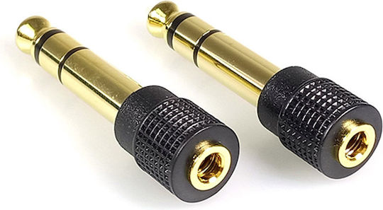 KAL Electronics Μετατροπέας 6.3mm male σε 3.5mm female Χρυσό 1τμχ XS-P044