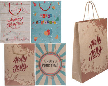 Out of the Blue Retro Christmas Paper Christmas Gift Bag (Various Designs or Colors)