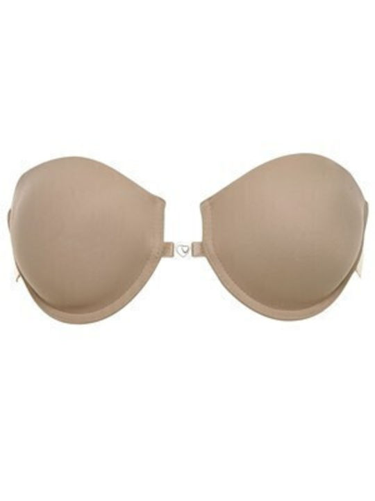 Μπεζ Strapless Σουτιέν Push Up