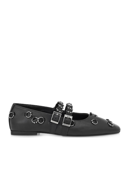 Leather Ballerinas Black