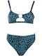 Gigi Bikini Set Sports Bra High Waist Petrol Blue-Dark