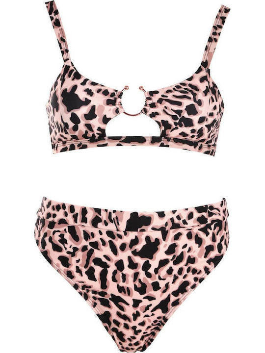Luigi Gigi Bikini Set Sports Bra High Waist Beige