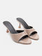 Mules mit Hoch Absatz in Beige Farbe