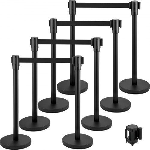 Vevor Barrier Set 8 Pieces 2m Black Tape Glzhshd8jtdt00001v0
