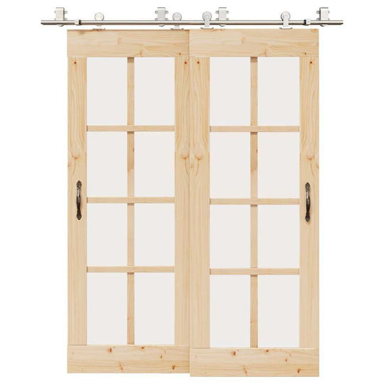vidaXL Μηχανισμός Συρόμενης Μεσόπορτας 183cm Ασημί