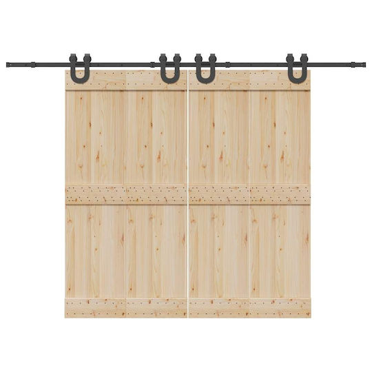 vidaXL Schiebetürmechanismus Für Türknaufe 366cm Schwarz