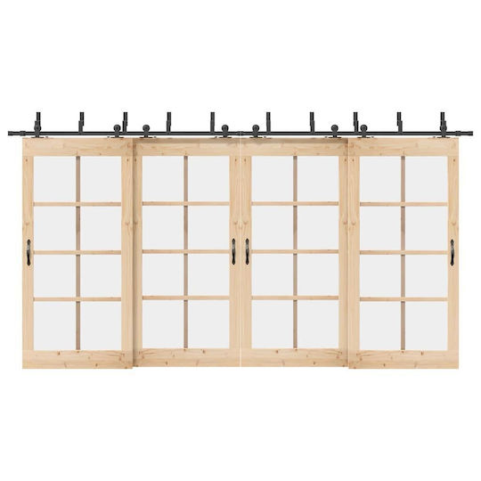vidaXL vidaXL Sliding Door Mechanism for Middle Door 427cm Black