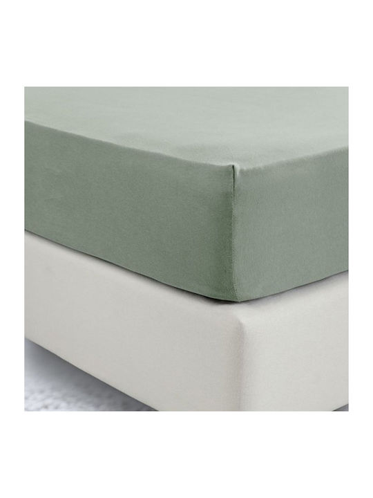 La Luna Sheet Semi Double with Elastic 120x200+40cm. Haki