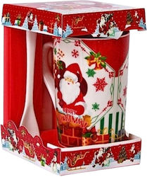 Christmas Tall Mug with Spoon 400ml 4 Designs 11x10x16cm 1 piece Christmas Tall Mug with Spoon 400ml 4 Designs 11x10x16cm 1 piece