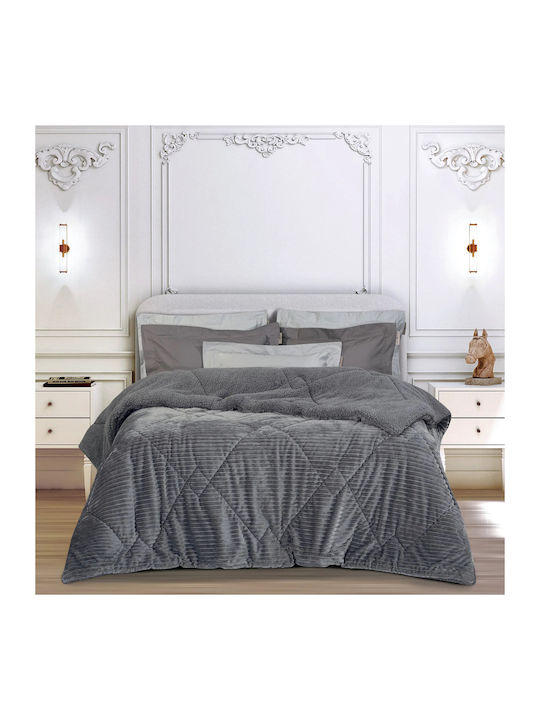 Mc Decor Κουβερτοπάπλωμα Μονό 160x230εκ. Ribb Grey