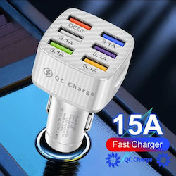 Încărcător Auto cu Porturi 6xUSB-A