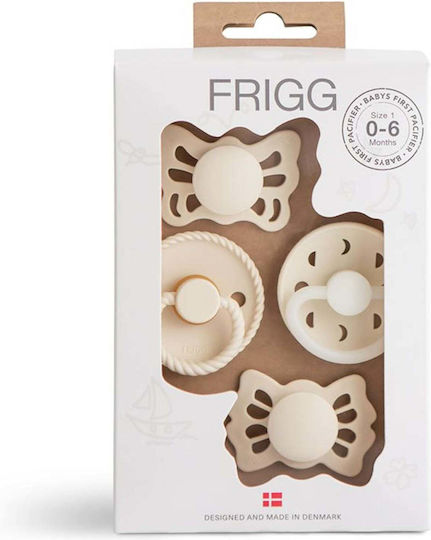 Frigg Pacifiers Silicone Moonlight Sailing & Cream for 0+ months 4pcs