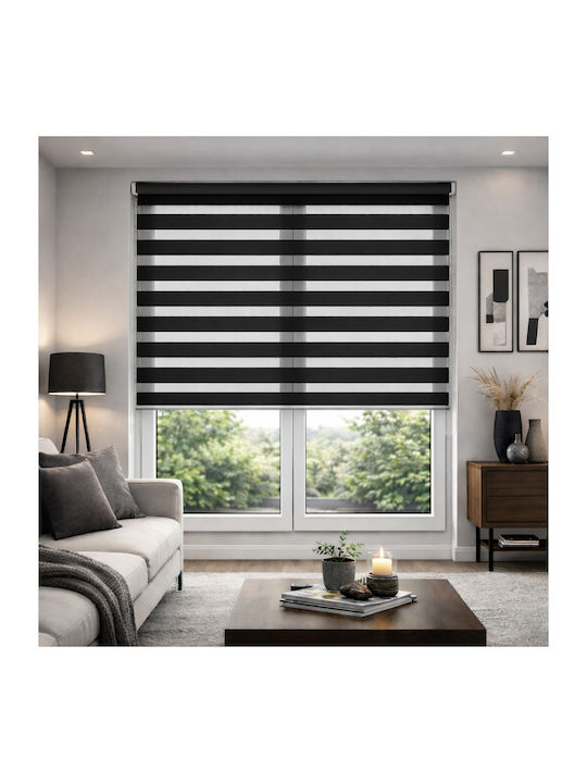 ForHome Rollos Partieller Blackout Schwarz B60xH180cm GPS-585869