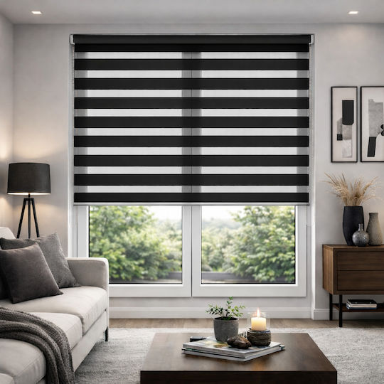 ForHome Roller Blinds Partial Blackout Black W180xH180cm GPS-585874