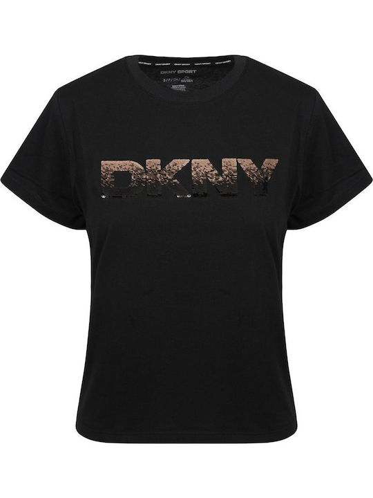 DKNY Logo Γυναικεία Μπλούζα Βαμβακερή Κοντομάνι...