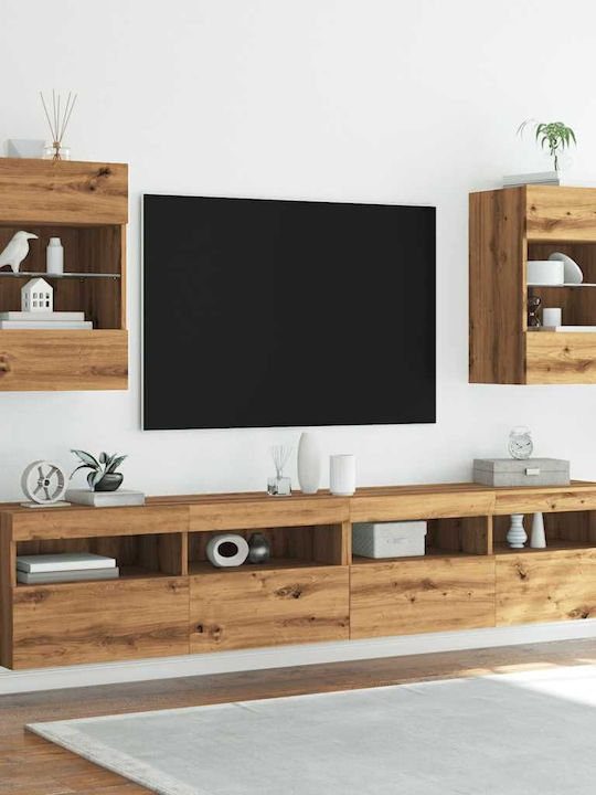 Living Room TV Unit with Lighting Coffee L40xW30xH60.5cm