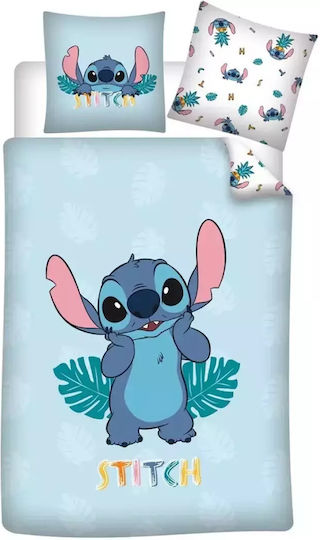 Disney Stitch Παιδική Παπλωματοθήκη Μονή Γαλάζια 140x200εκ.