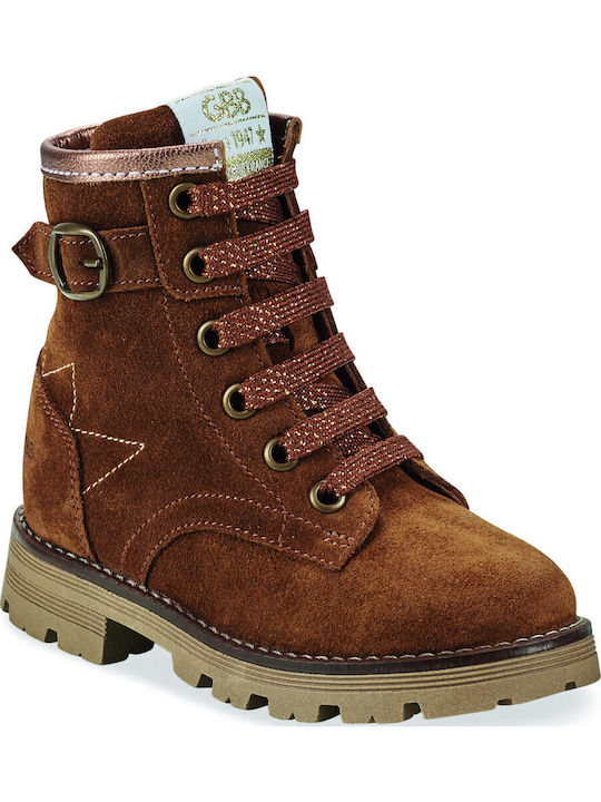GBB Kinderstiefel mit Schnürsenkeln Braun