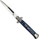 Blue Marble Automatic Knife Stiletto Blade 33 Cm