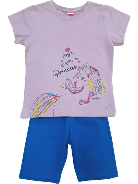 Joyce Kids Clothing Set with Shorts Purple 2 Pieces