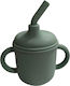 Nok Nok Baby Cup with Handles and Straw Sippy Signature made of Silicone Green 200ml