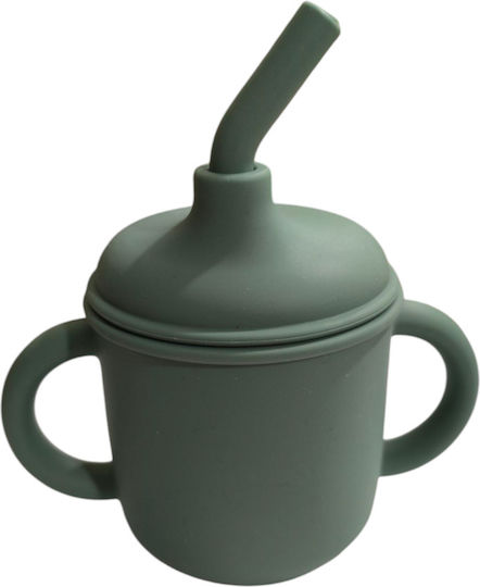 Nok Nok Baby Cup with Handles and Straw Sippy Signature made of Silicone Green 200ml