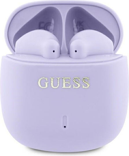 Guess Printed Classic Logo In ear Bluetooth хендсфри Слушалки с Кутийка за Зареждане Лилав